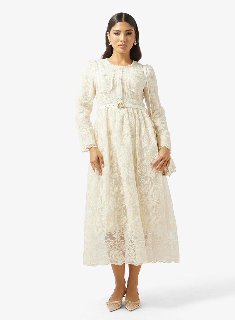 Khizana Lace A-line Dress - Image 4
